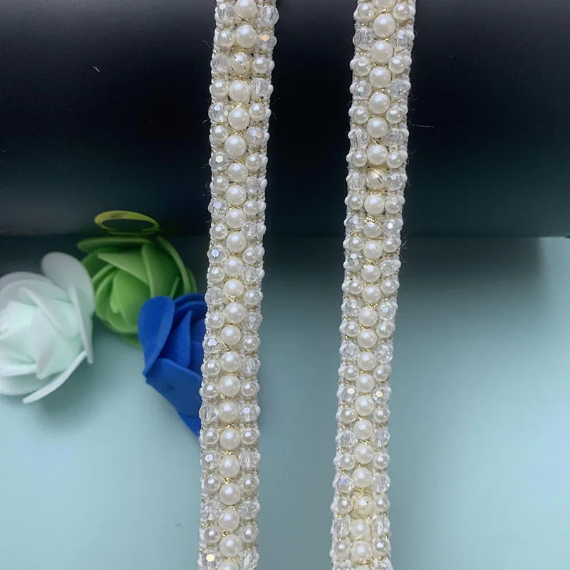 vintage pearl lace edge trim ribbon