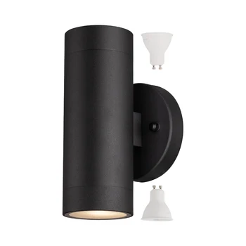 ETL listed 8" Modern Outdoor Porch Wall Light with  Bulbs  Aluminum Cylinder Up and Down Outside Sconce
