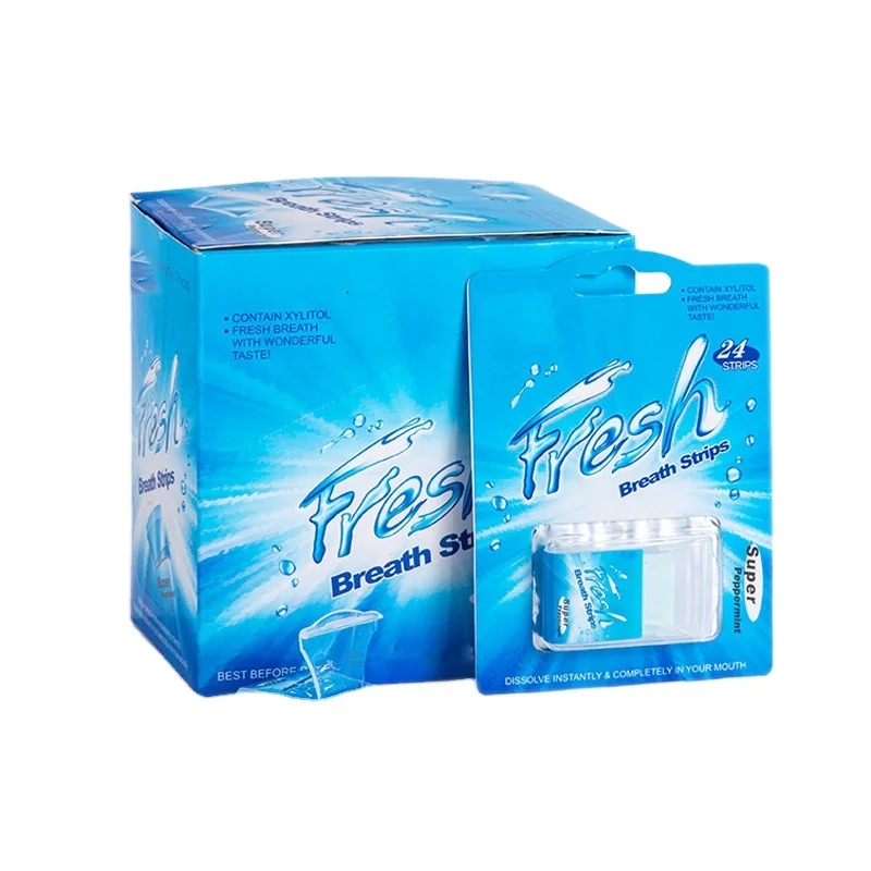 Customized Fresh Breath Cool Mint Strips Spearmint Breath Mint Candy Strips