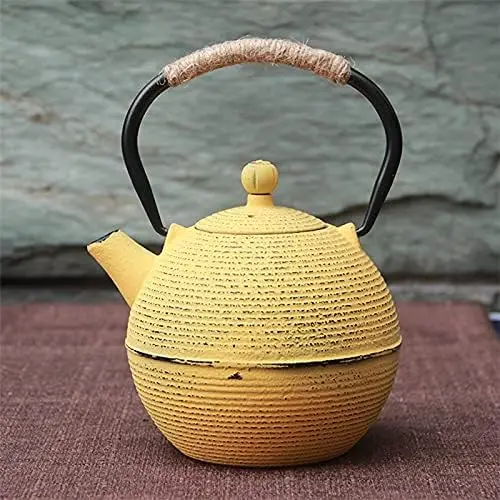 1200Ml 40Oz Japanse Tetsubin Zwart Ijzeren Ketel Veilig Gecoat Geëmailleerd Gietijzeren Theepot Voor Inductie Koffie & Thee Set