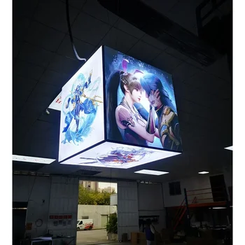 Factory customized five sided luminous soft film led fabric ceilinglight up box light for box custom lighting boxes