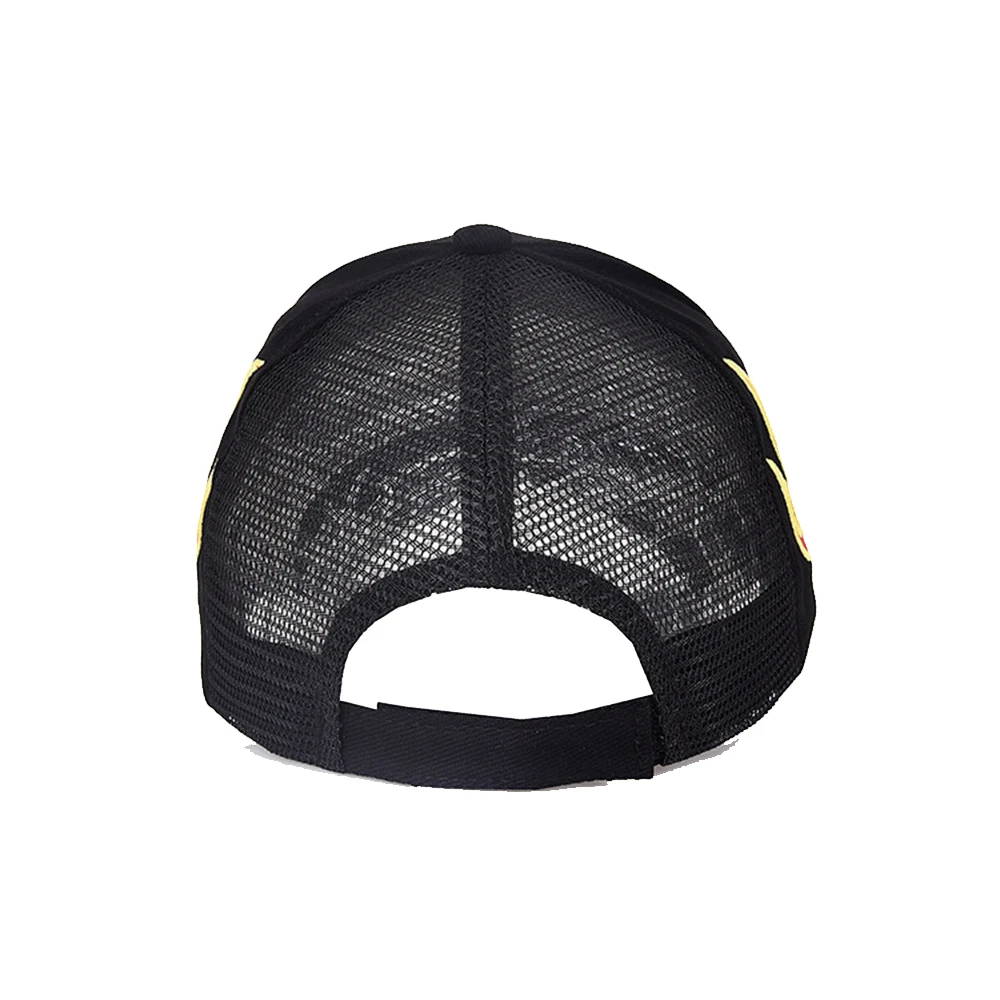 Customized Hat Full Black Hat Long Brim 10cm  Flame Style Baseball Cap