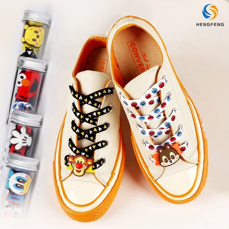 Custom Polyester Printed Cartoon Charm Shoe Laces for Kids Colorful Fashion  Funny Shoelaces Transparent Tube
