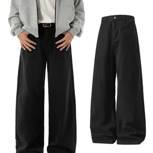 Loose Straight-leg Casual Pants for Men Autumn New Texture Cotton Half Elastic Retro Long Pants