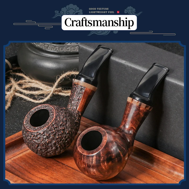 New Portable Smooth and Engraved Mini Pipes Smoking Briar Wood Waxing Smoking Pipe Wooden Briar Tobacco Pipe Wholesale