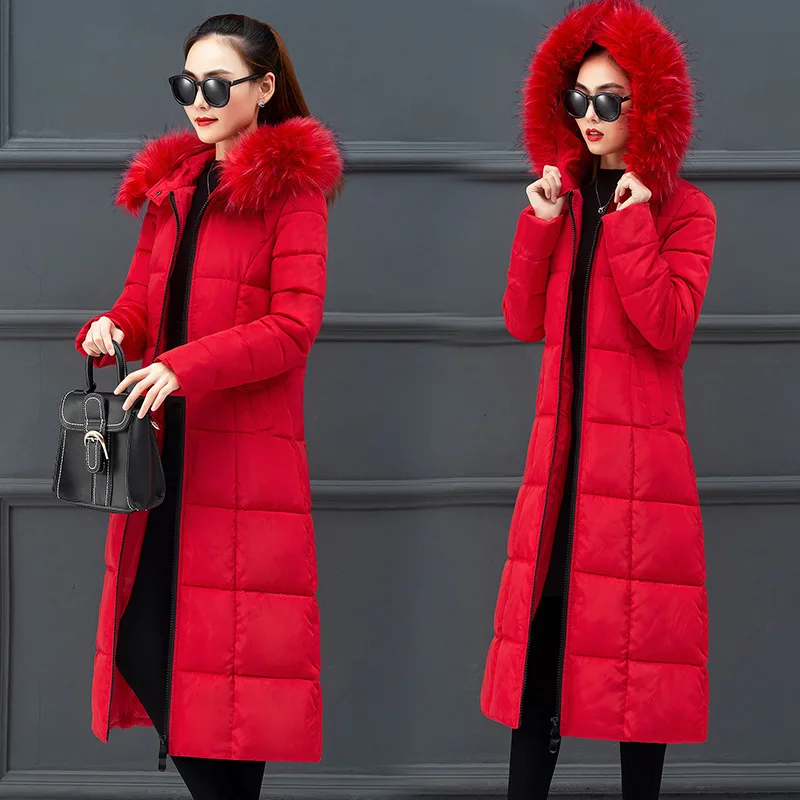 Fashion Winter Warm Jacket Women New Parkas Big Fur Collar Mid Length Slim Slimming High End Down Coats Women Winter Jacket Alibaba