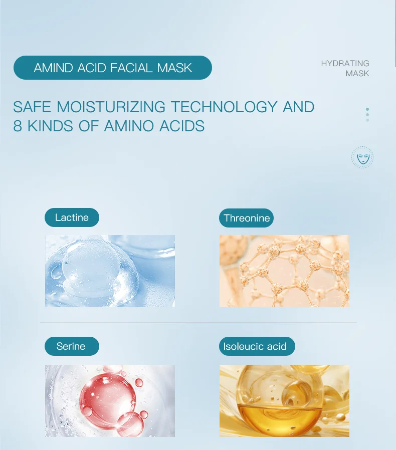Wholesale 8x Amino Acids Facial Mask 10 Pcs Moisturize Repairing ...
