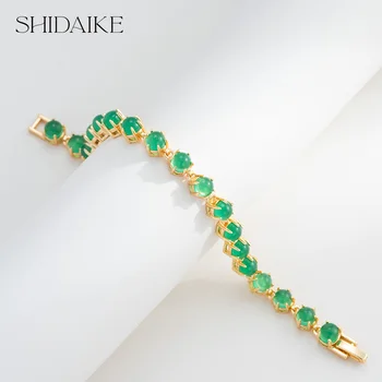 18K Gold Plated Jewelry Ladies Unique Princess Cut Diamond Tennis Bracelet Boutique Fashion Jewelry Copper-Principe Jewelry