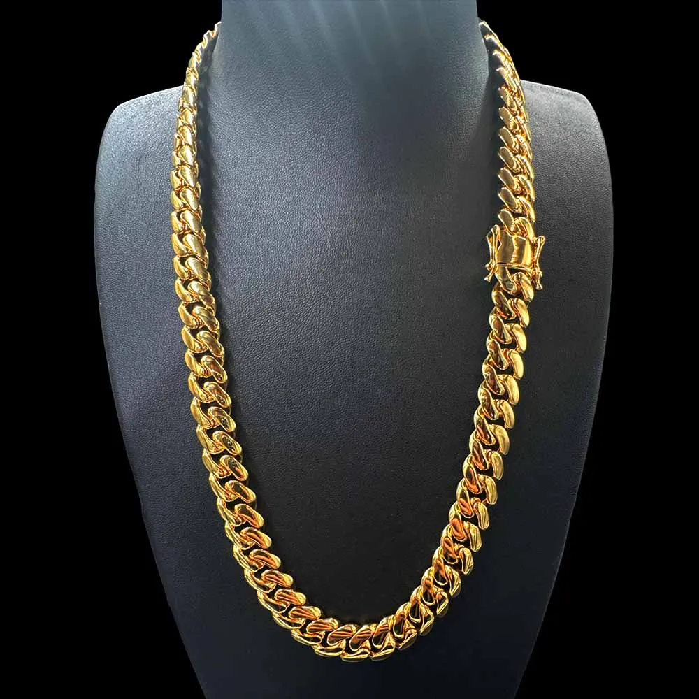 24k Gold 200g Cuban Link Chain 12K Gold Plated Cuban Necklace