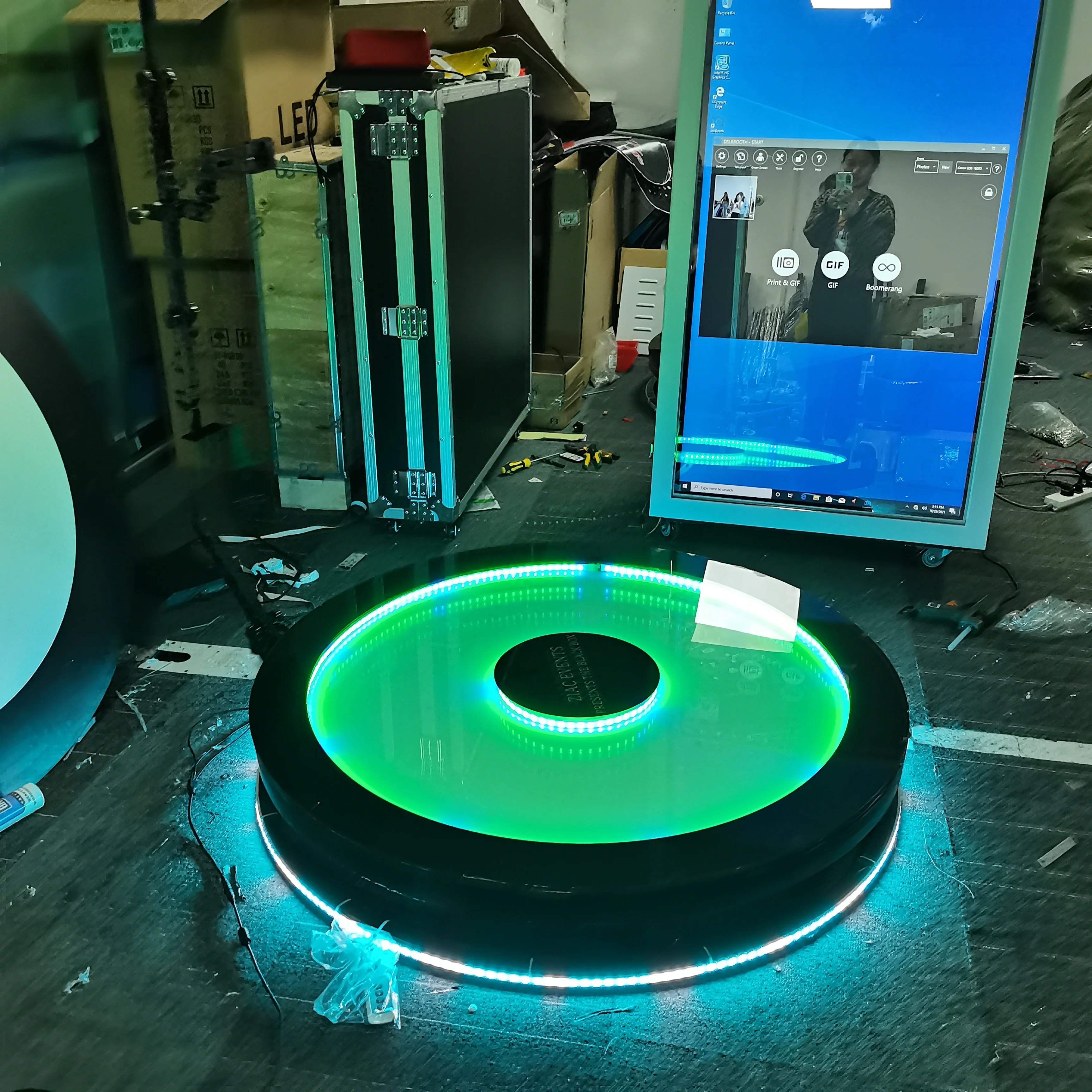 3D бездны светодиодный RGB закаленное стекло 360 автоматический фотостенд киоск видео стенд 360 селфи фото стенд оборудование