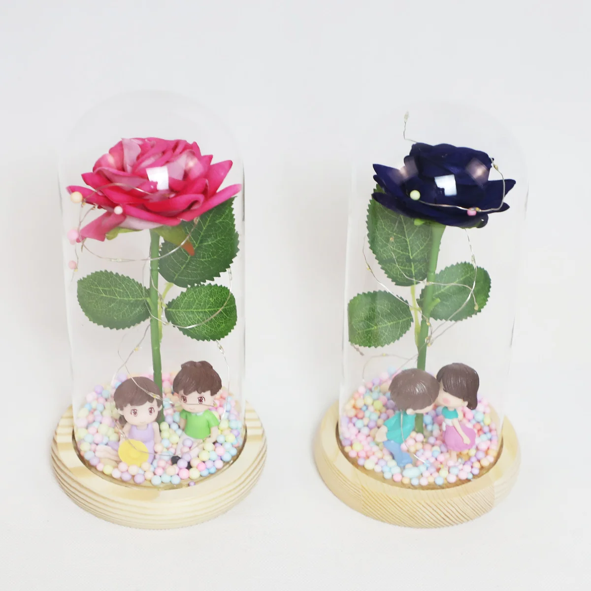 Idées de Cadeaux de Noël Cloche Grandes Cloches en Verre Affichage Fleur Décoration de Mariage arc-en-ciel galaxie Verre Fleurs de Noël Cadeaux