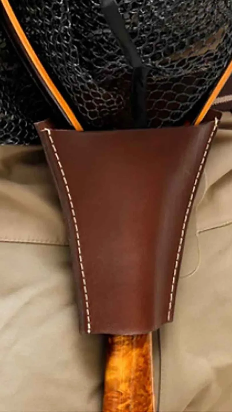 High Quality Leather Net Holster Genuine Leather Net Holder Fishing Net