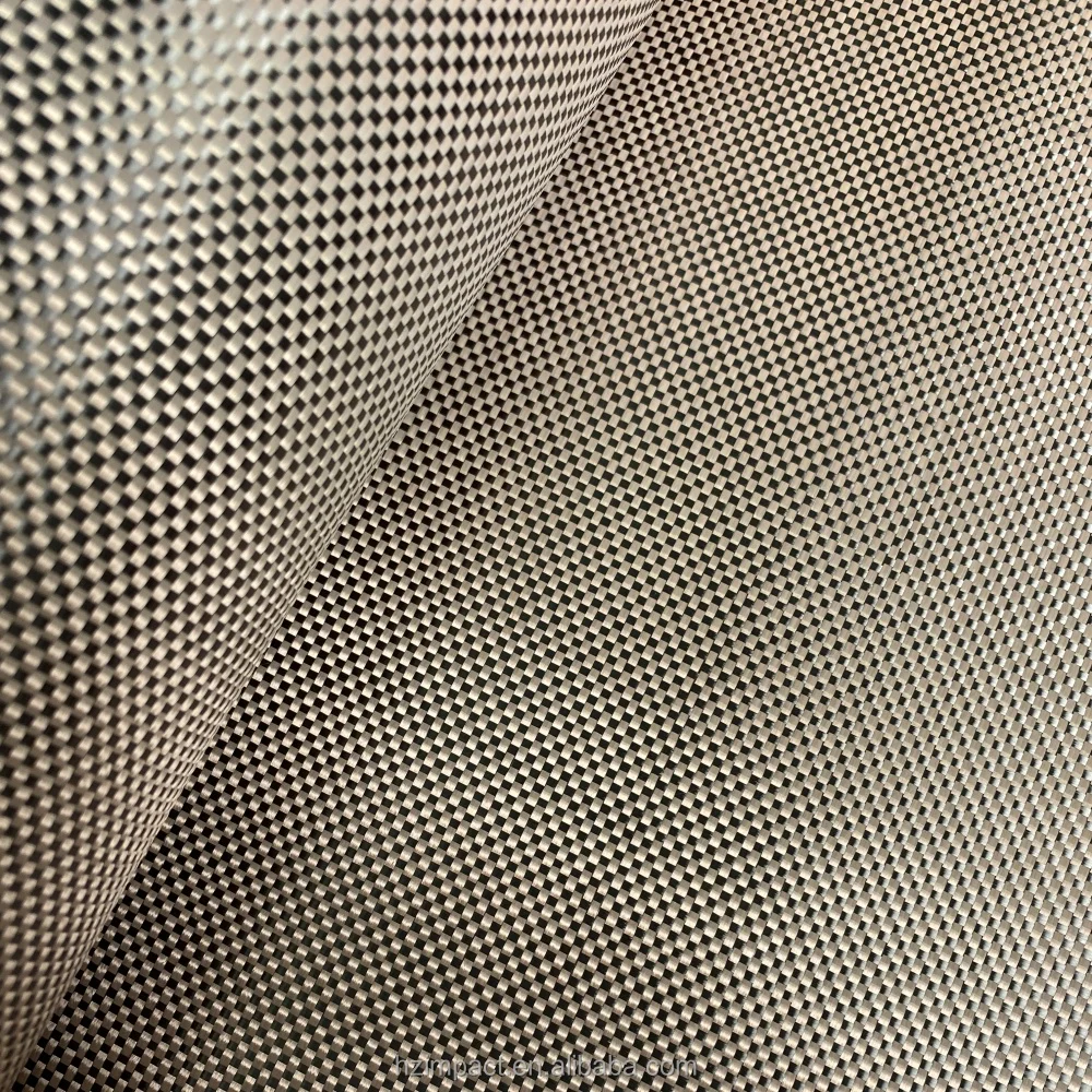 Champagne Gold Carbon Fiber Fabric Waterproof for Kevlar Mixed Hybrid Plain/Twill Weave Mixed for Kevlar Cloth Carbon Fiber