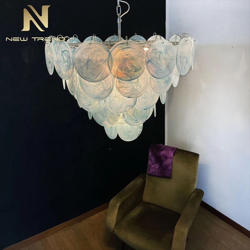 CPL-446 Post-Modern Creative Murano Glass Chandelier – Italian Designer Style LED Pendant Light for Bedroom
