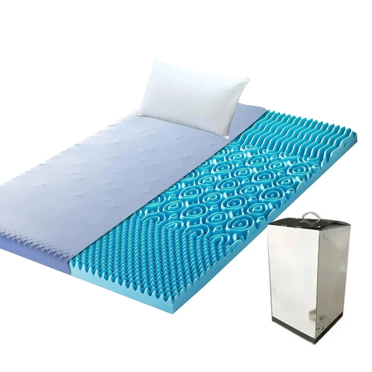 Sinyoo Factory Direct 3 Inch King Size 5 Zone Gel Infusion Memory Foam Qualified Massage Mattress Topper