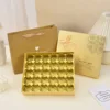 Coffret cadeau doré avec emballage blister