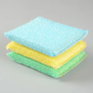 Factory Custom Cleaning Supplies Household Stainless Steel Wire Mesh Sponge Glod and Silver Wire Scouring Sponge