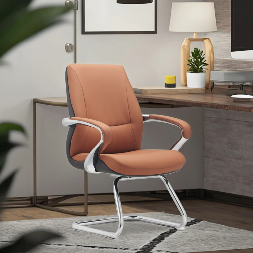Modern Ergonomic Leather Executive Computer Chair with Adjustable Height and Back Support 2