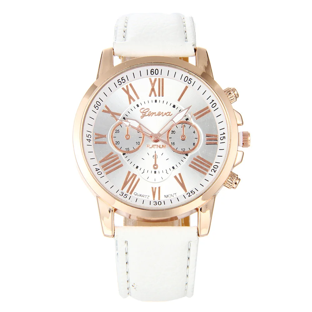 Модные элегантные многоцветные три глаза указатель римские цифры из нержавеющей стали кварцевые часы