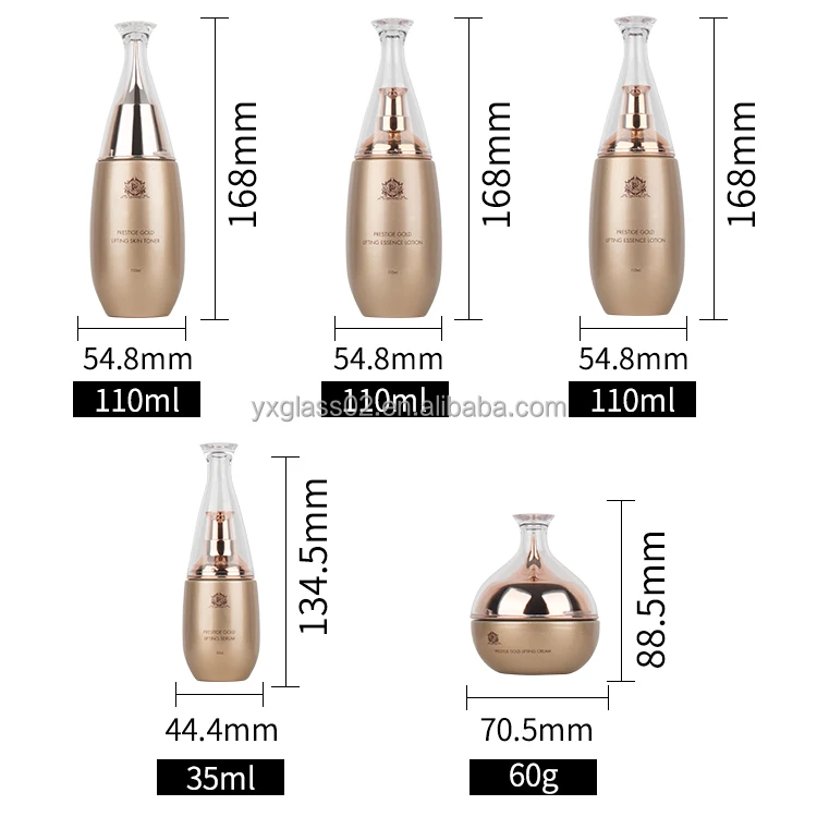 Luxury Glass Package For Cosmetics Empty Cosmetic Packaging Set Wholesale For Skin Care factory