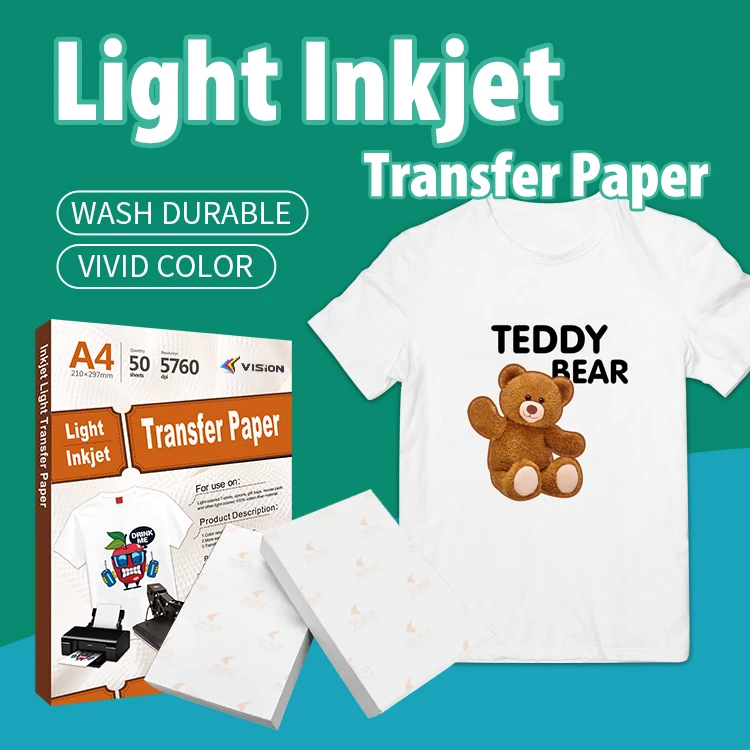 Papel Transfer Inkjet Ez Peel Transfer Paper Hot Selling Inkjet Transfer Paper For Light Cotton