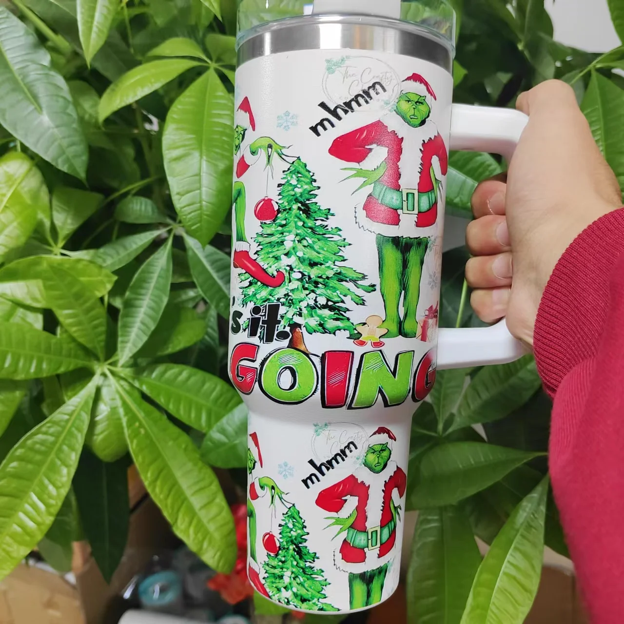 40 oz Tumbler with Handle and Lid, Grinch Tumbler Grinch Cup Stainless  Steel Travel Mug Water Bottle Cup, Reusable Insulated Splashproof Grinch  Cup