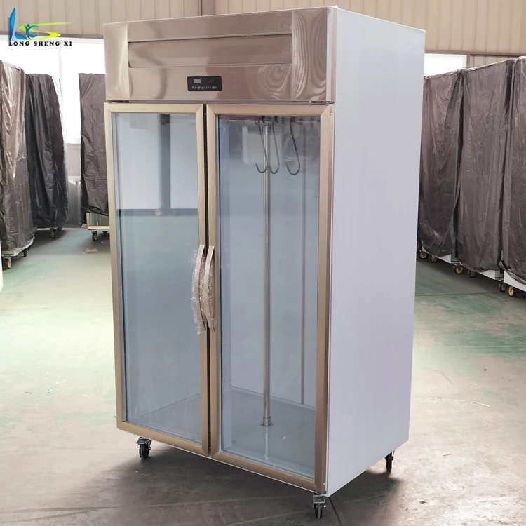 Glass Meat Hanging Refrigerator Meat Rack Fridge Meat Pork Beef Hanging Refrigerated Showcase Sausages