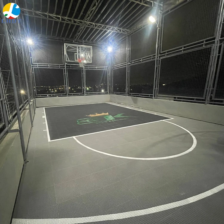 Thumbnail for White And Black Tile Basketball Court Style