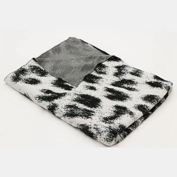 black and white ultra soft personalized plaid leopard print bamboo fiber blanket swaddle texture cotton throw