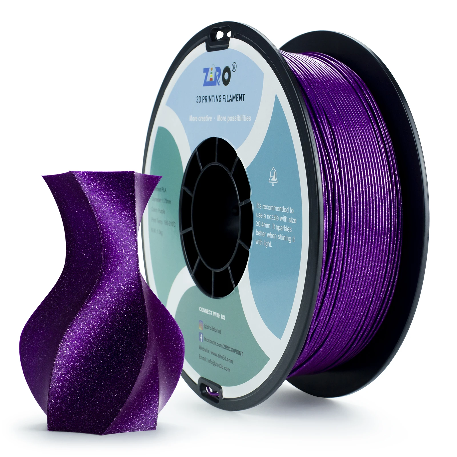 Ziro Gradient Twinkling Pla Filament 1.75mm 1kg Multi-colors Filament ...