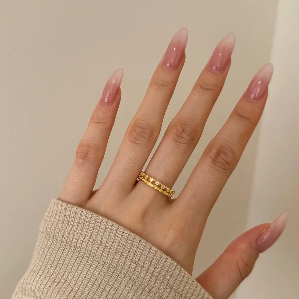 KAKODIY specially designed beautiful fashionable women's jewelry sterling silver eternity band double layer 5A zircon zirconium oxide daily dress up ring detail 4