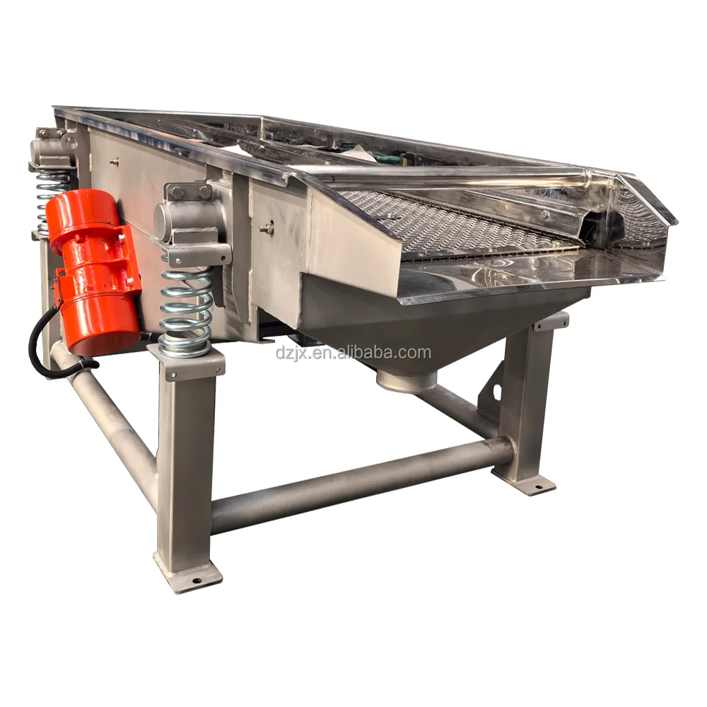 6mm Double Layers Horizontal Linear Type Vibration Screen Vibratory Sieve Machine for River Sand Mustard Seeds Quicklime Powder