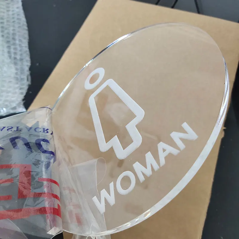 Офисное Кафе Магазин светящийся светодиодный знак туалета Круглый акриловый дверной знак для туалета ванная комната знак