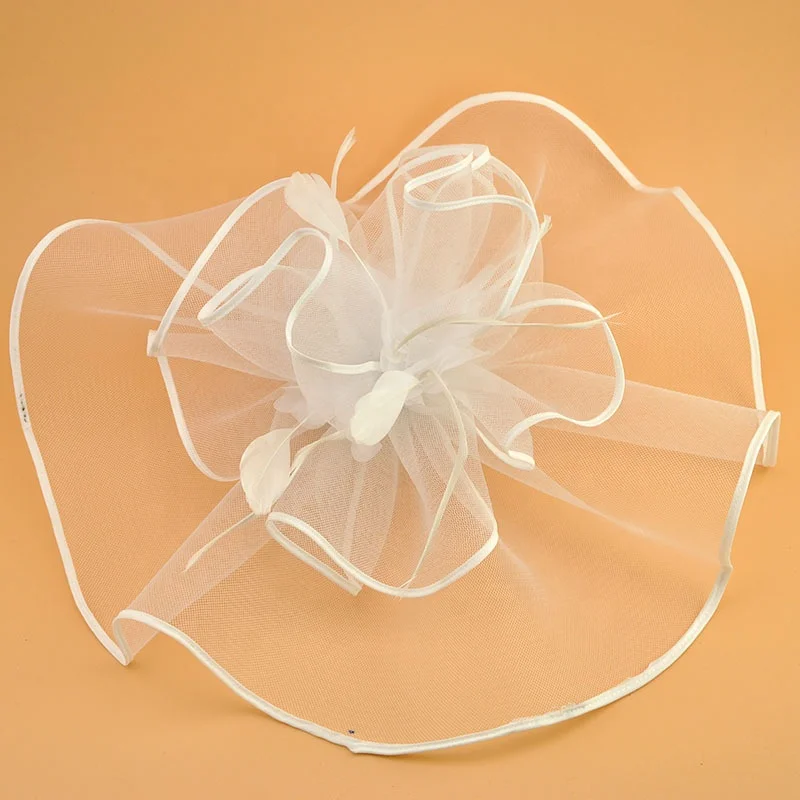 Шляпа Дерби Genya для женщин Вуалетка головной убор с повязкой на голову Свадебная цветами коктейльными сетчатыми перьями свадебная фата