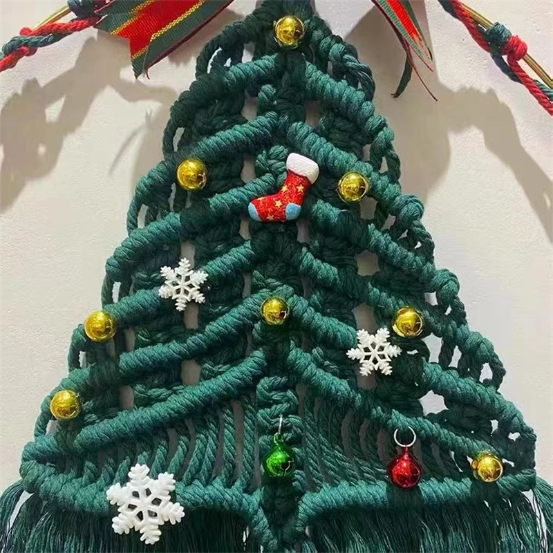 Acquista 2 pezzi Macrame Albero di Natale fai-da-te Albero di Natale Borsa  materiale per tessitura Kit albero di Natale fai-da-te