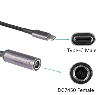 Cablecc Cavo di ricarica PD da USB-C tipo C a DC 20 V, 5,5 x 2,1 mm, potenza di uscita 100 W, 135 W, 140 W, 65 W, PD Cablecc Cavo di ricarica PD da USB-C tipo C a DC 20 V, 5,5 x 2,1 mm, potenza di uscita 100 W, 135 W, 140 W, 65 W, PD