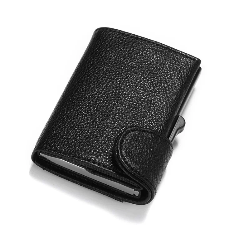Rfid card holder credit automatic pop-up wallet vintage metal case card holder fashion wallet card holder with cash clip