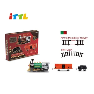 Classic Electric Christmas Train Toy B/O Model with Music & Light Made of Durable Plastic