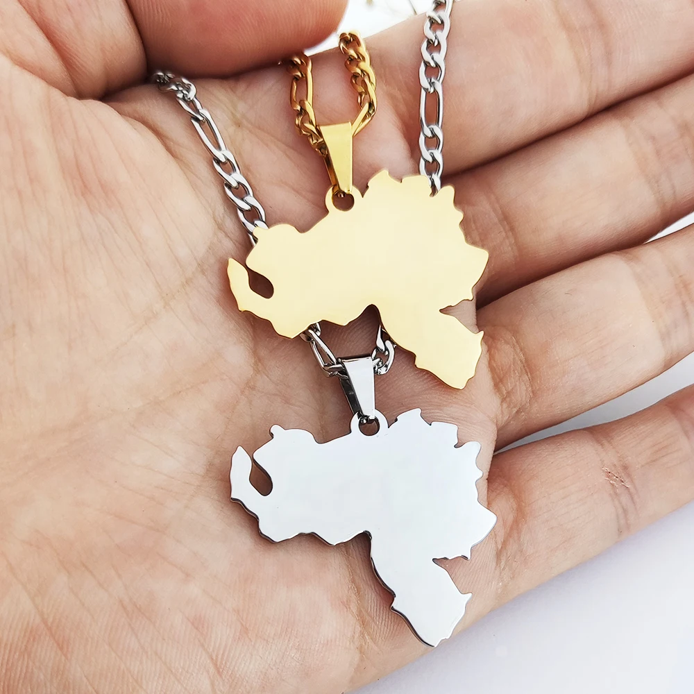 18k Gold Plated Haiti Map Pendant Necklace Custom Jewelry Heart Haiti