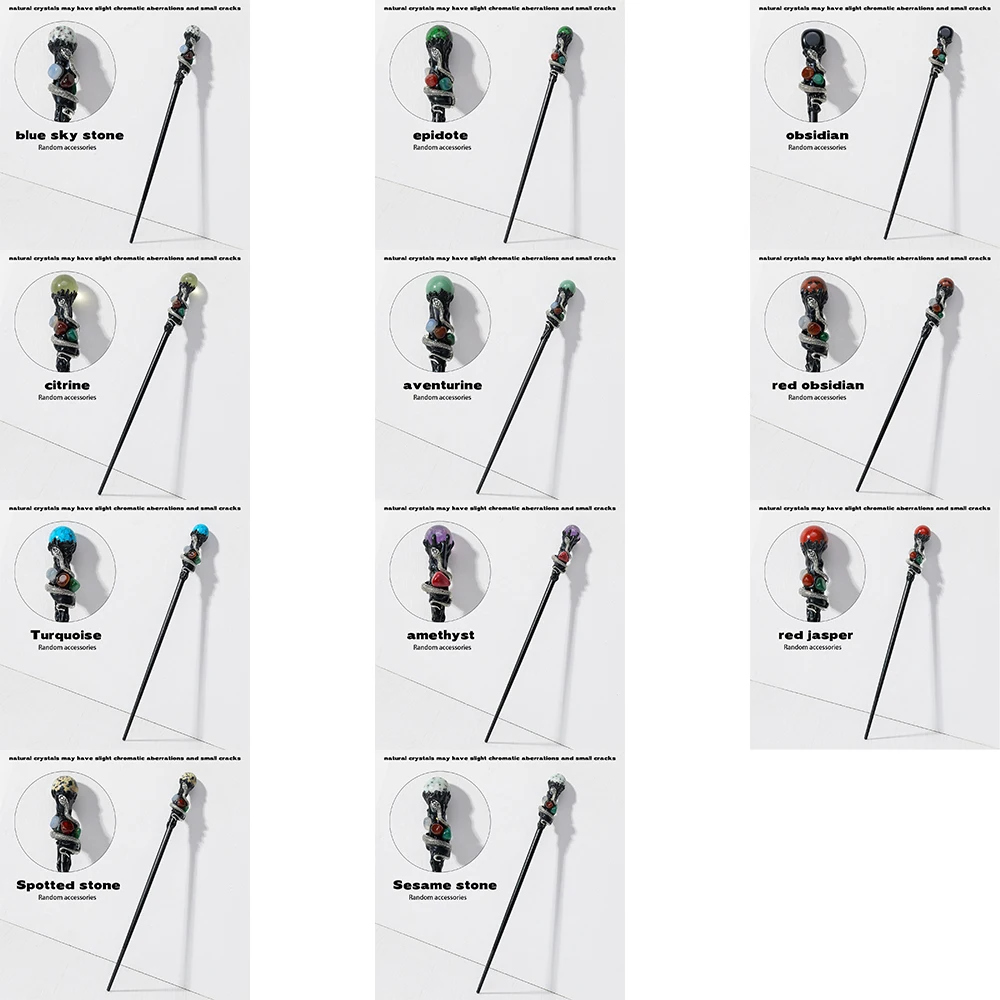 Wholesale Natural Crystal Witch Magic Energy Stone Harry Magic School Wand  Children Role Play, image size:1000x1000