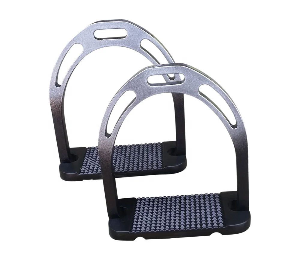 horse ridding stirrups lightweight silver and black color horse