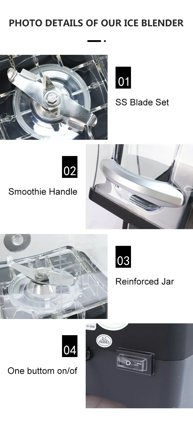 Ice Blender High Speed Power 2L Mute Low Noise Sound Proof Cover Enclosure Smoothie Mixer Blender  food processor machine details