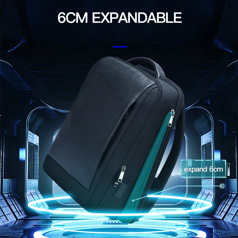 bopai business 15.6 inch laptop backpack Unisex Slim Genuine Leather Men for 15-15.6 Smart Professional Lightweight Backpack with USB Charging Office Commuter Computer Rucksack Executive Anti Theft Black : Clothing, Shoes & keeping your belongings organized and accessible BOPAI Anti-theft Expendable 15.6 Inch