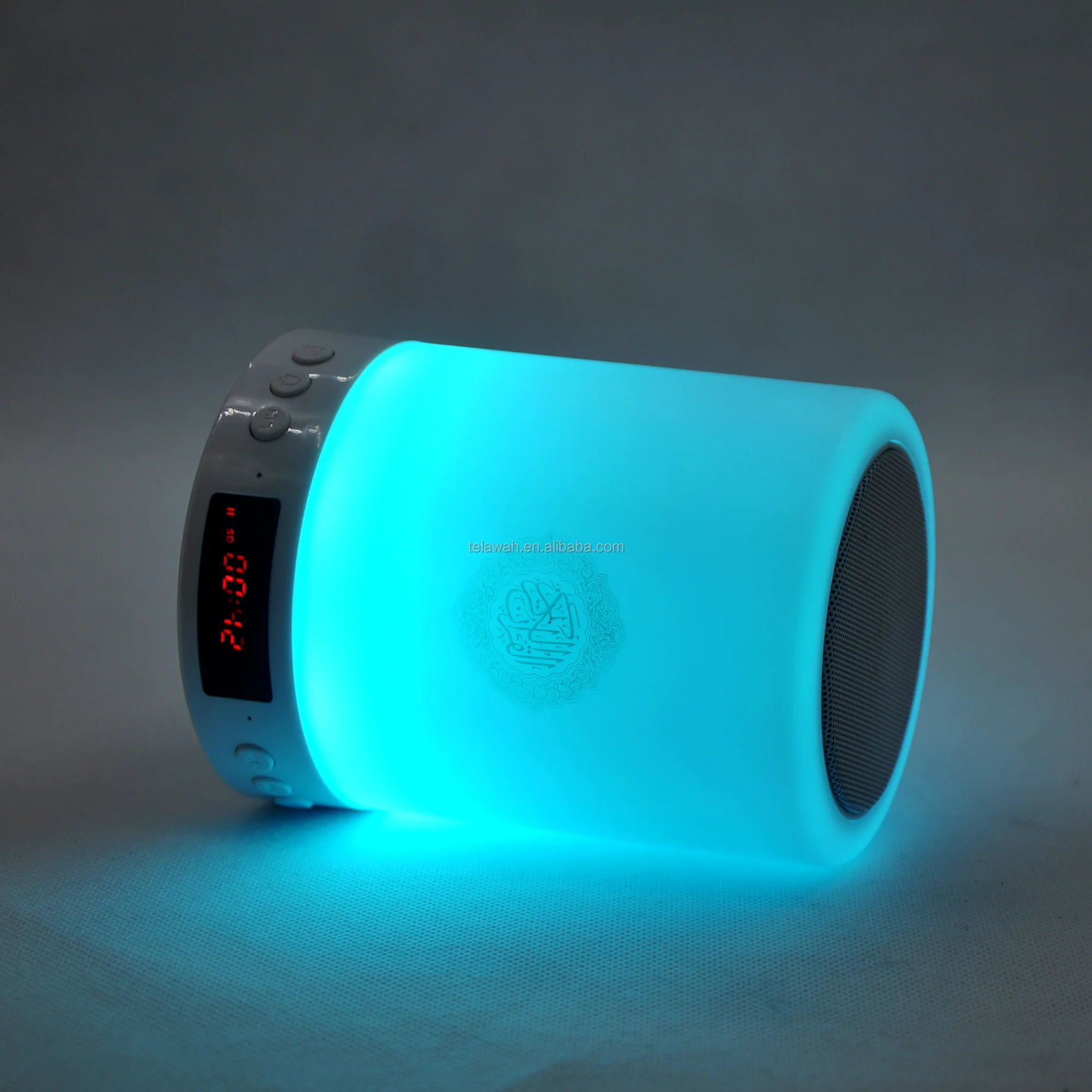 Telawah Портативный Золотой/белый Мусульманский Исламский подарок Azan часы цифровой Коран динамик светодиодный прикроватный светильник Коран лампа динамик