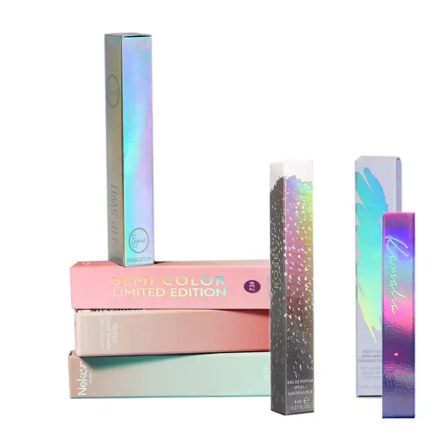 Wholesale custom makeup package box logo printing cosmetic paper packaging lipstick  lip gloss paper box