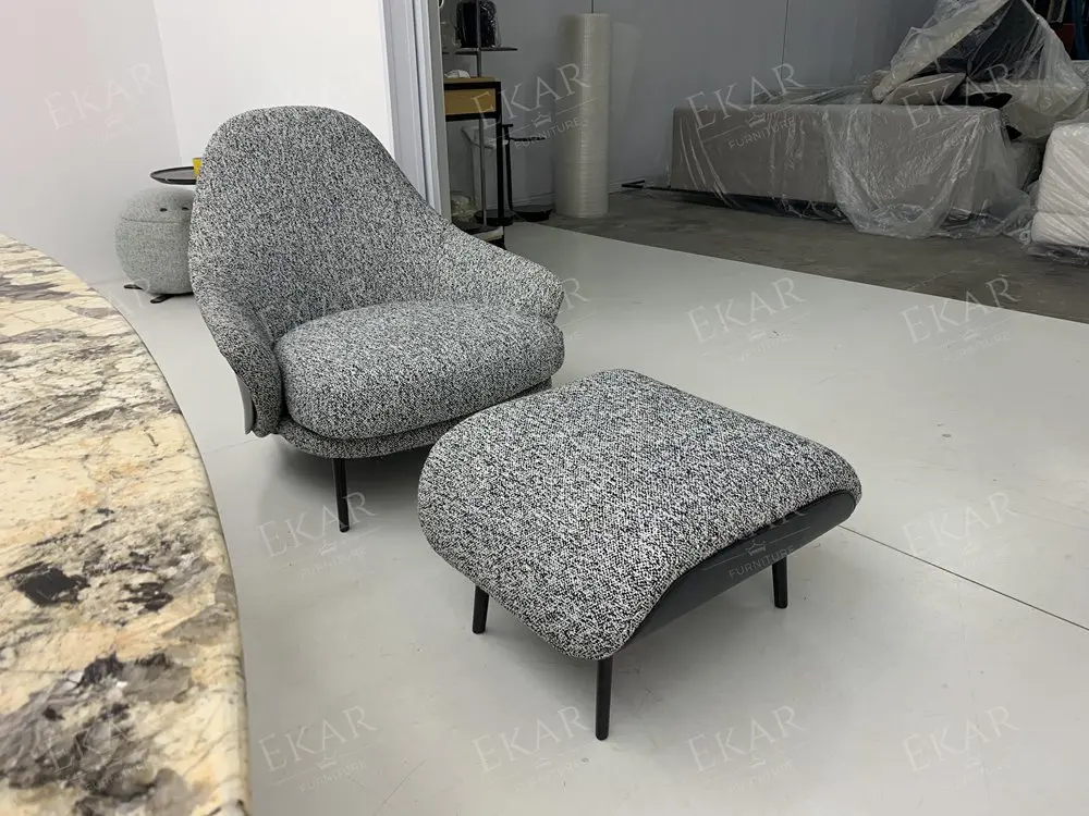 High Density Foam Lounge Chair with Fabric or Leather Upholstery details