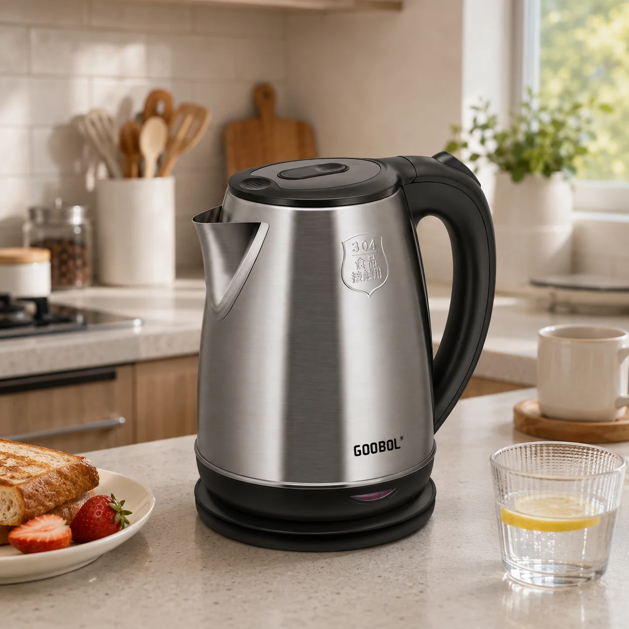 Kitchen Electronic Appliances Induction Heating Water Boiler Black Travel Kettle Electric Small Stainless Steel Electric Kettle