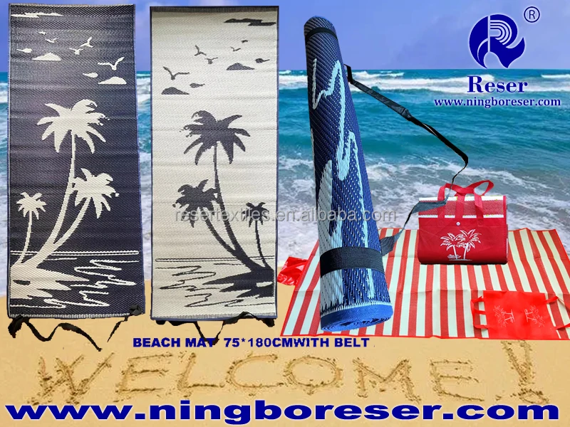 Modern Outdoor RV Plastic Straw Weaving Place Mat Moisture-Resistant RV Carpet Star Frame Design for Home Spring Outing Beach