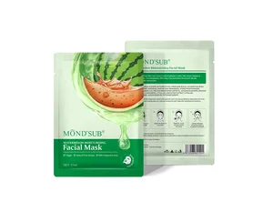 Mond'sub Vegan Skincare Face Mask Natural Watermelon Hyaluronic Acid Moisturizing Silicone-Free Sample Size Sheet for Dry Skin