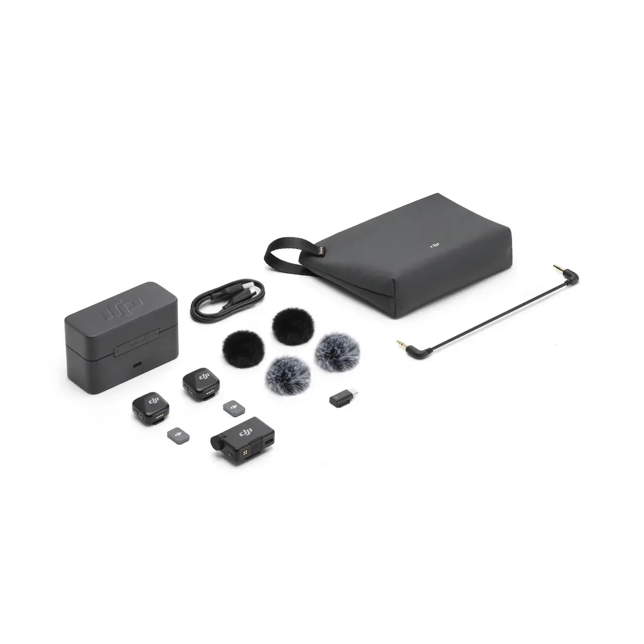 MIC mini Small Ultralight Discreet High-Quality Audio 2 Transmitter 1 Receiver with Charging case for DJI Mic Mini